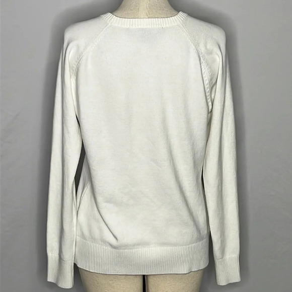 French Connection Raglan Crew Neck Sweater in White - Size XL - Picture 3 of 6